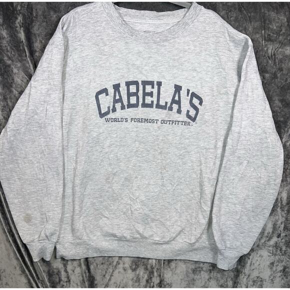 Cabela’s Crewneck Sweatshirt Gray XL Reg Logo Pullover Outdoors Casual - Picture 1 of 7